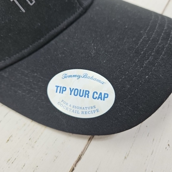 Tommy Bahama Mens Black Marlin Logo Margarita Baseball Adjustable Hat Cap - Picture 2 of 7